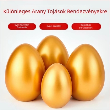 Gipszből készült ezüst tojások, dekoratív húsvéti tojások, méretek 12/15/20/25/30 cm, kézzel készített