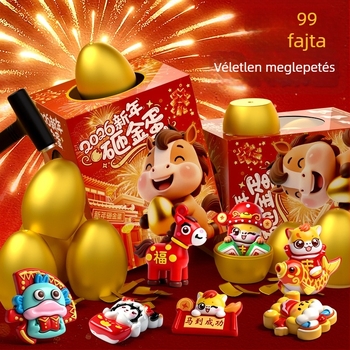 Gyermekeknek szóló aranytojás összetörő játék, rekvizit a sorsoló blind box játékhoz, kreatív lámpásfesztivál ajándék, ízléses ajándékdoboz, újévi játék