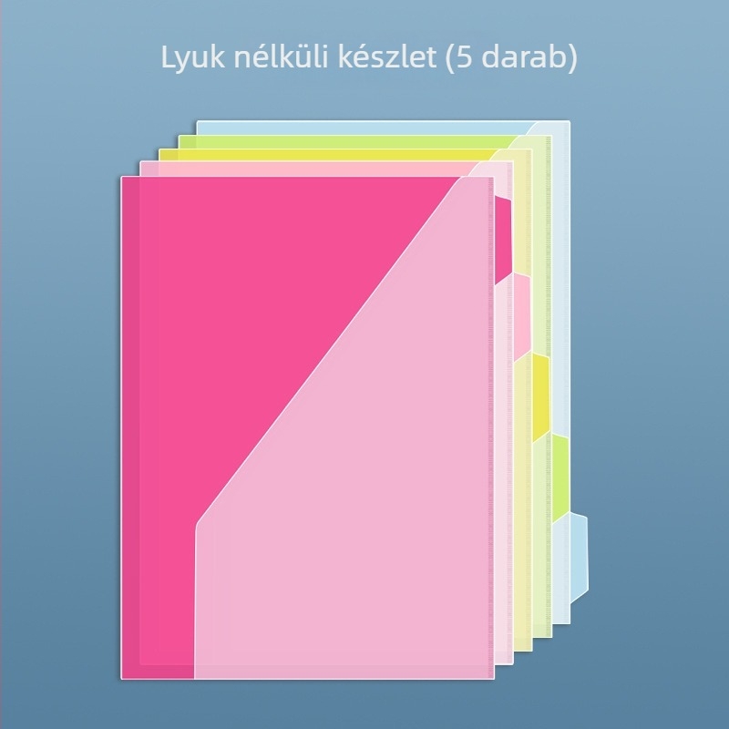Háromlyukas mappa PP belső oldalakkal, 5 lap, testreszabható feldolgozás és nyomtatott logó