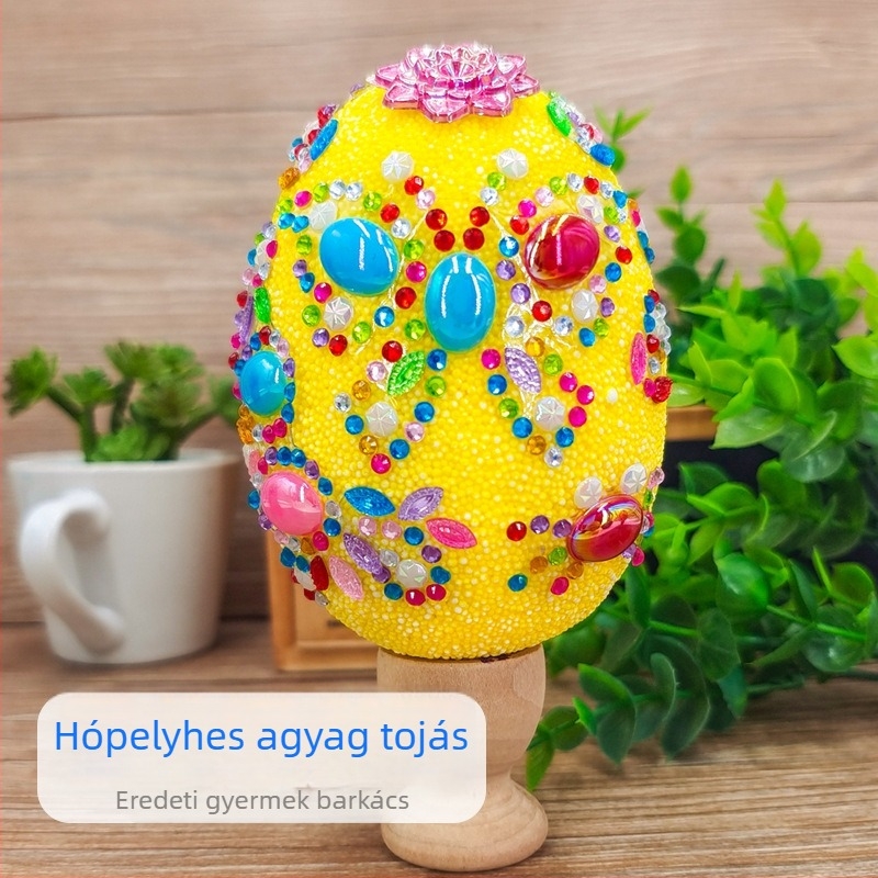 DIY hópehelyes agyaggal festett tojás – húsvéti dekoráció gyerekeknek, kreatív kézműves tevékenység