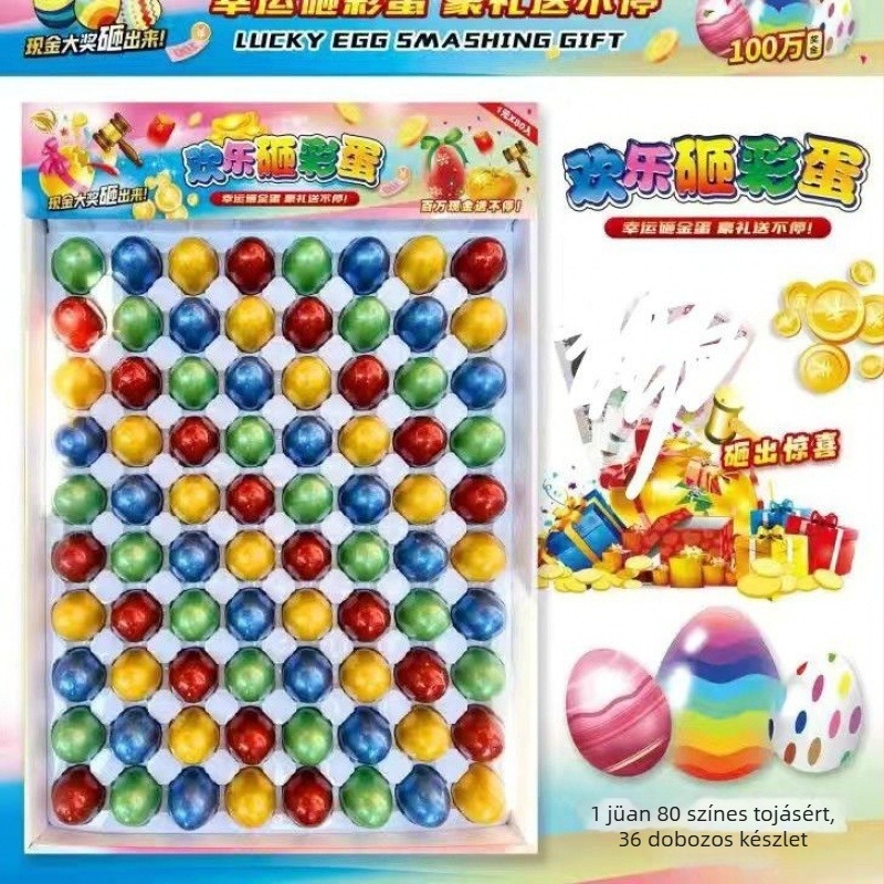 80 műanyag húsvéti tojás – rekvizitek nyereményjátékhoz és tojásos standhoz