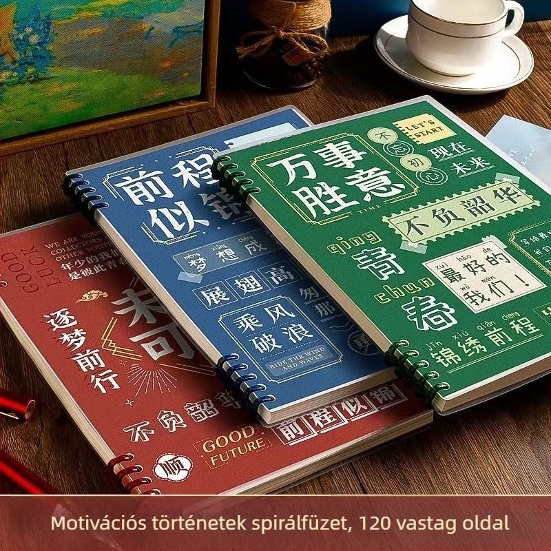 Motivációs vastag notesz, B5-ös formátum, levehető naplóval, elegáns megjelenés