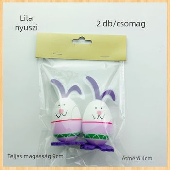 Húsvéti nyuszi alakú tojás dekoráció, színes tojásdísz