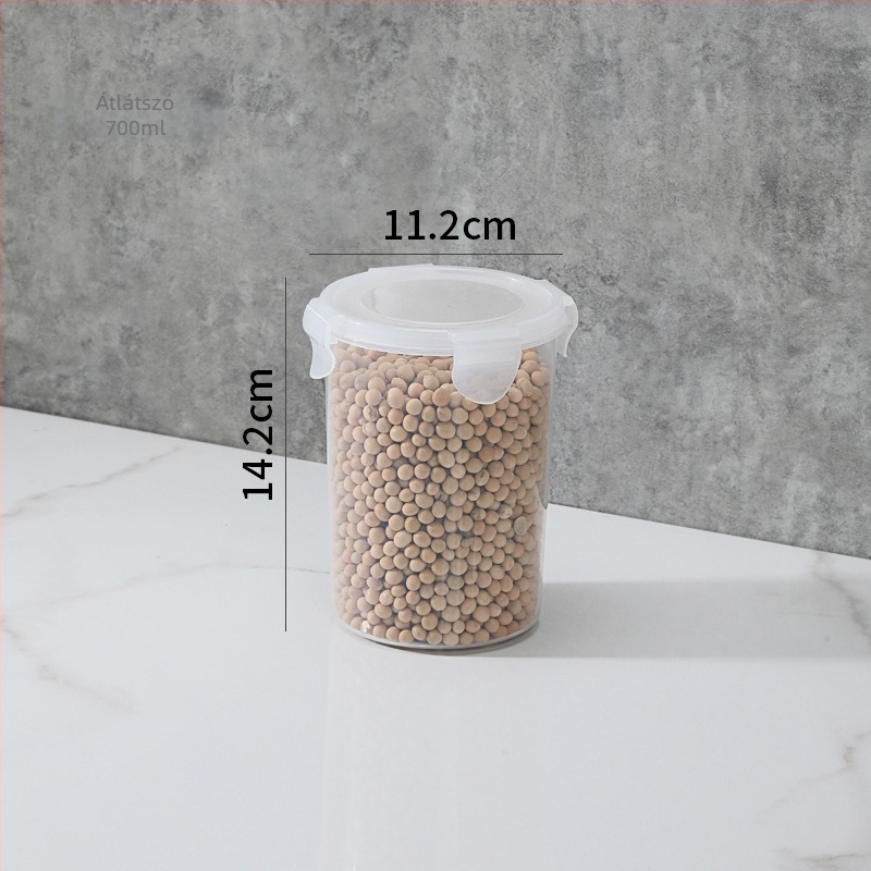 Műanyag zárható tárolóedények élelmiszerekhez, átlátszó, hengeres, 501–800 ml kapacitás, Márka Hundred Words