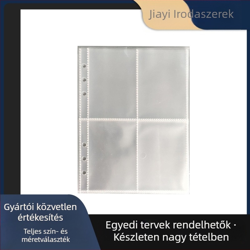 A5 Átlátszó PP Belső Oldal Fotóalbumhoz Négyzetes Rács – Cserélhető Mag, 10 Lap, 7 Lyuk