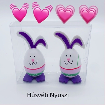 Húsvéti nyúl festett tojásokkal - kis kézműves játékok, díszítő elemek, ünnepi ajándékok