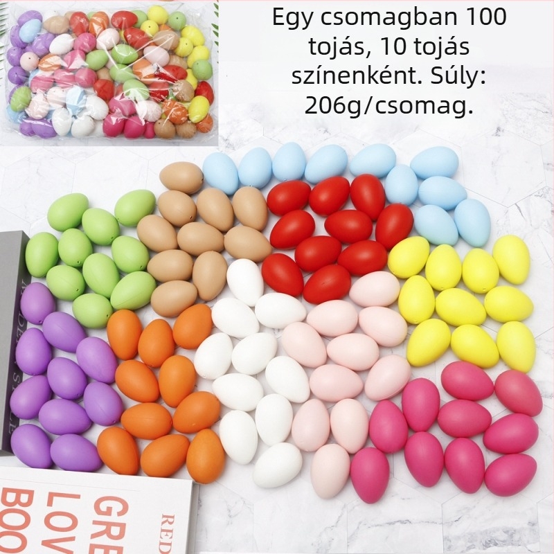 Dingyi műanyag húsvéti tojás dekoráció — spray festett, DIY-barát, logó OK