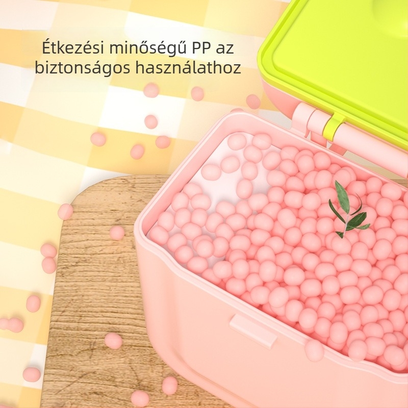 Toukie kétszintű tejpor tároló doboz babáknak, vonalkód a csomagoláson