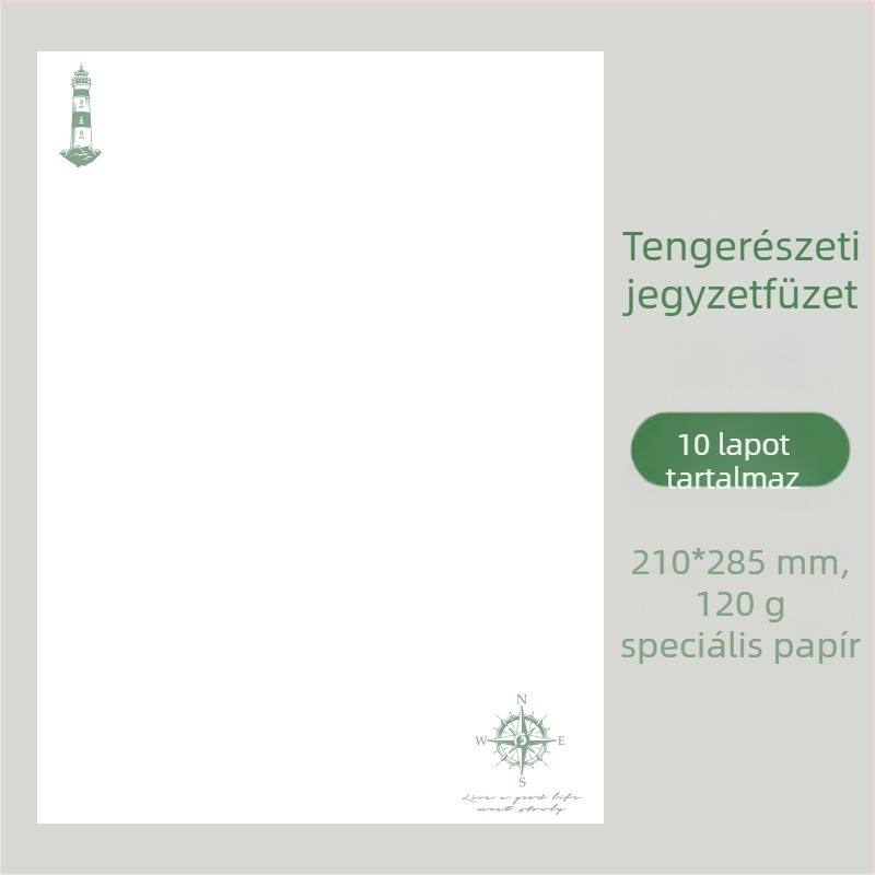 Vastagított vonalas levélpapír – Retro Chronicle sorozat, európai minimalist stílus, 10 lap. Márka Early Foam, Modell CJ11