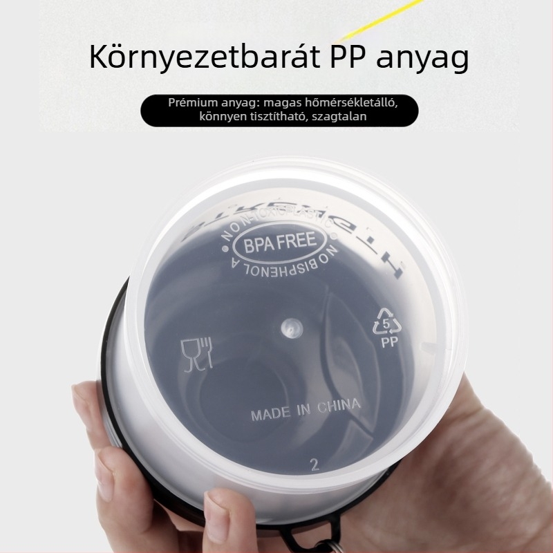 Hordozható cilindrikus PP por-doboz tölcsérrel fehérje porhoz, 95 g, csomagolás 60 db