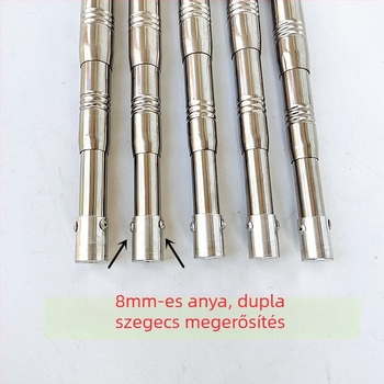 Rozsdamentes acélból készült teleszkópos hálónyél, hosszabbítható, többfunkciós pozicionálással, összecsukható