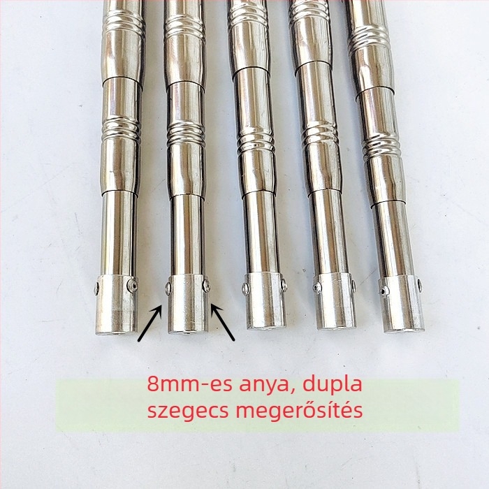 Rozsdamentes acélból készült teleszkópos hálónyél, hosszabbítható, többfunkciós pozicionálással, összecsukható