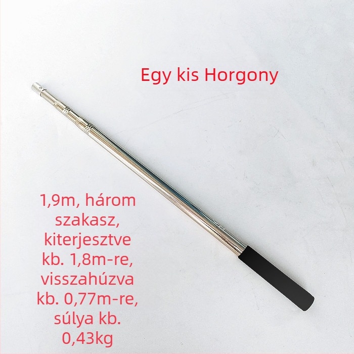 Rozsdamentes acélból készült teleszkópos hálónyél, hosszabbítható, többfunkciós pozicionálással, összecsukható