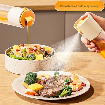 Üveg olaj adagoló, nyomásos permetező mechanizmus, PP + ABS + üveg anyag, modern minimalista stílus