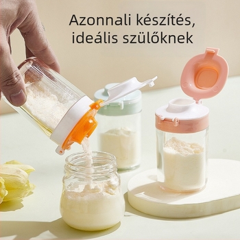 Baba tejpor doboz dupla fedéllel – hordozható, egy kézzel működtethető, tejpor rekesz, márka Hundred Buddhas