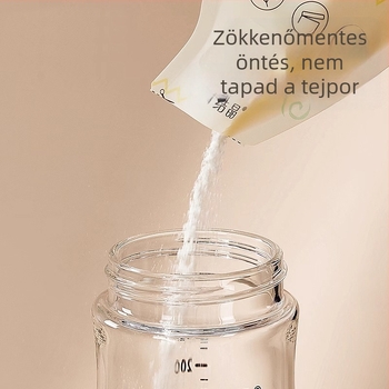 Tejpor tároló zacskó, egyszer használatos, hordozható, zárható a frissesség érdekében, 50 g PET+PE