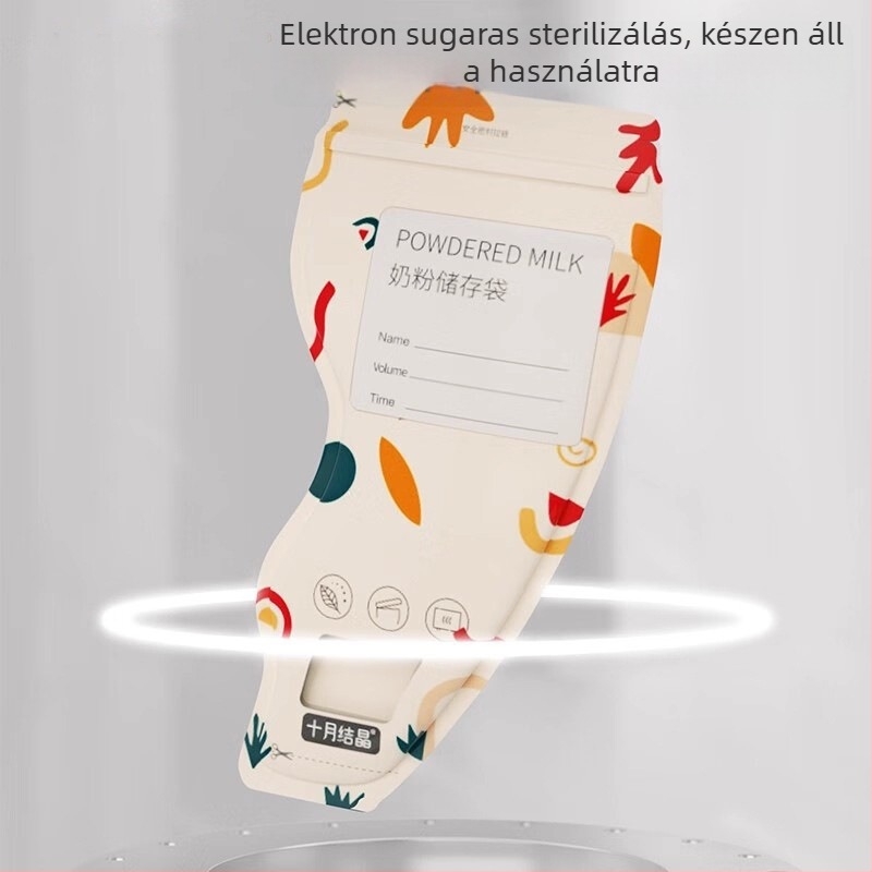 Tejpor tároló zacskó, egyszer használatos, hordozható, zárható a frissesség érdekében, 50 g PET+PE