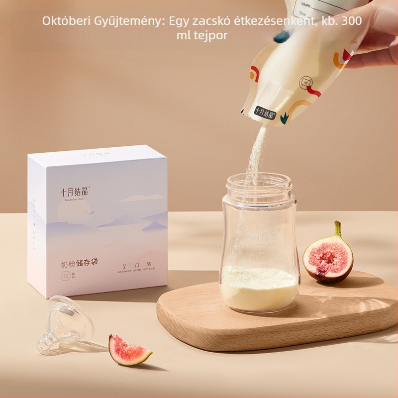 Tejpor tároló zacskó, egyszer használatos, hordozható, zárható a frissesség érdekében, 50 g PET+PE