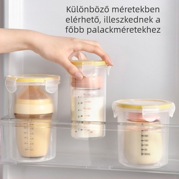 Anyatej tároló edény, légmentesen záródó, 800–1000 ml, PP anyag, kerek forma, modell 227-J-6109