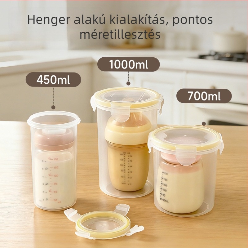 Anyatej tároló edény, légmentesen záródó, 800–1000 ml, PP anyag, kerek forma, modell 227-J-6109