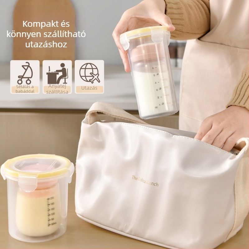 Anyatej tároló edény, légmentesen záródó, 800–1000 ml, PP anyag, kerek forma, modell 227-J-6109