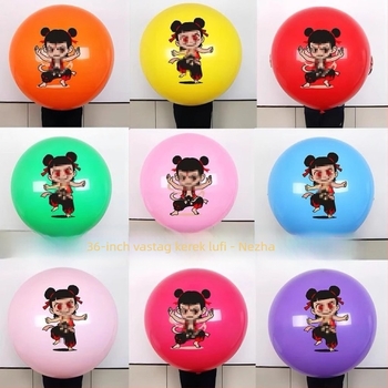 Nezha kerek balon születésnapi és óvodai dekorációhoz, logó nyomtatás elérhető