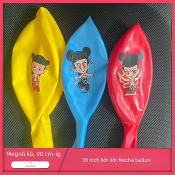 Nezha kerek balon születésnapi és óvodai dekorációhoz, logó nyomtatás elérhető