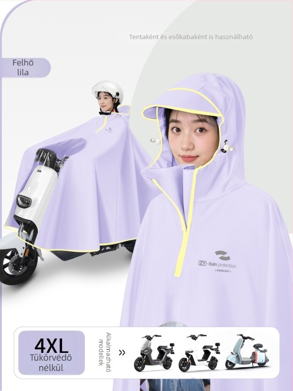 Oxford esőkabát motorkerékpárhoz/e-bike-hoz – egyszemélyes, hosszú fazon, PVC ragasztóval vízálló, felnőtt, márka Zhengyu 1