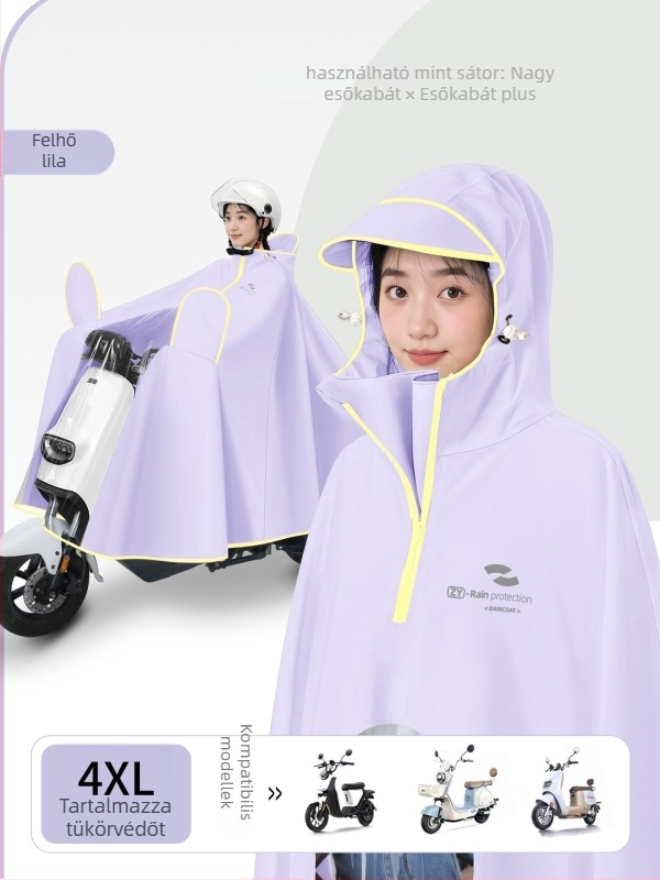 Oxford esőkabát motorkerékpárhoz/e-bike-hoz – egyszemélyes, hosszú fazon, PVC ragasztóval vízálló, felnőtt, márka Zhengyu 1