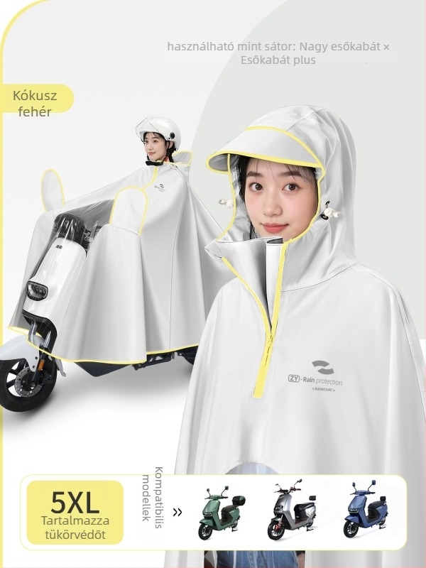 Oxford esőkabát motorkerékpárhoz/e-bike-hoz – egyszemélyes, hosszú fazon, PVC ragasztóval vízálló, felnőtt, márka Zhengyu 1