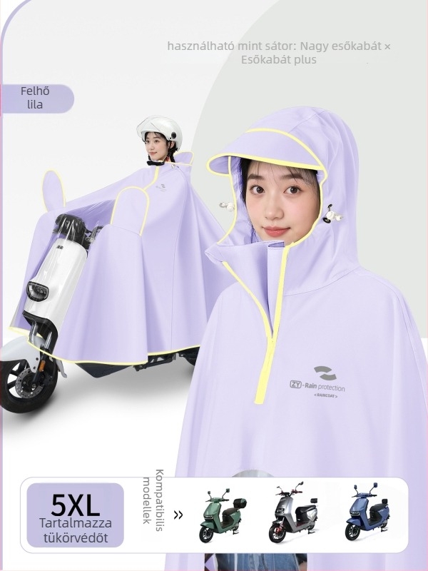 Oxford esőkabát motorkerékpárhoz/e-bike-hoz – egyszemélyes, hosszú fazon, PVC ragasztóval vízálló, felnőtt, márka Zhengyu 1
