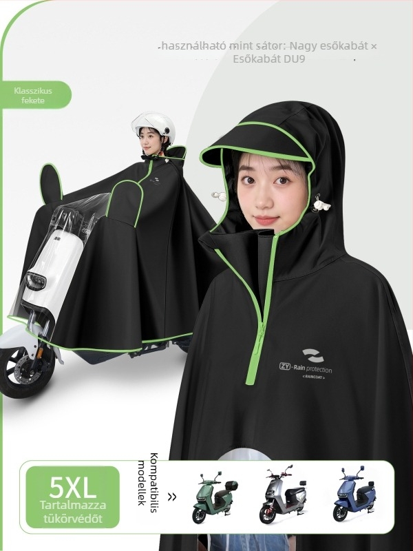 Oxford esőkabát motorkerékpárhoz/e-bike-hoz – egyszemélyes, hosszú fazon, PVC ragasztóval vízálló, felnőtt, márka Zhengyu 1