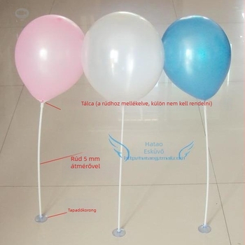 Szív alakú ballonállvány erős vákuumos csészével, esküvői és ünnepi dekorációhoz; tartozékok a balonoszlopokhoz