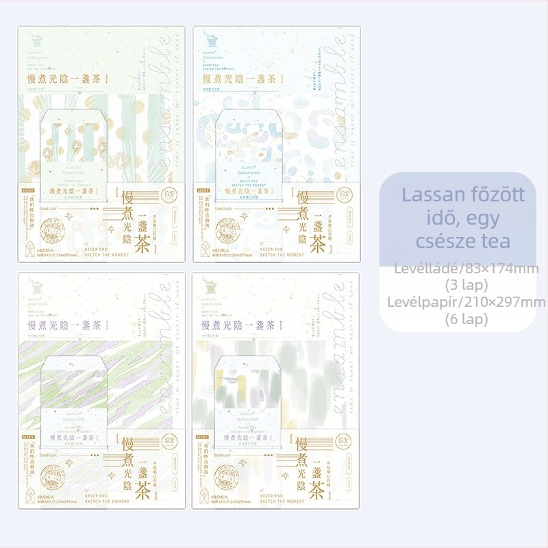 Qingzhu Story Series — Pick Up Light levélpapír készlet kínai borítéktílussal, kézzel írt vallomáslevél, logóval testreszabható, jogosult magánmárka