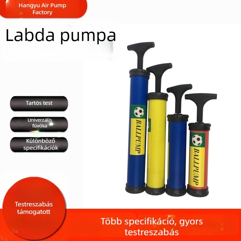 Hordozható kézi mini légpumpa kosárlabdához és futballhoz, műanyag pumpa tûvel