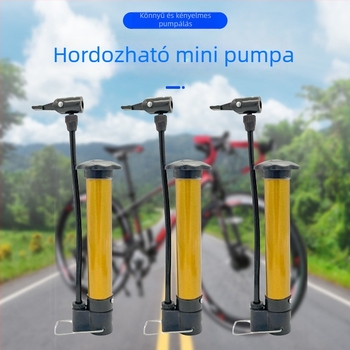 Mini hordozható nagy nyomású kézi pumpa kerékpárokhoz és kosárlabdához, rozsdamentes acélból
