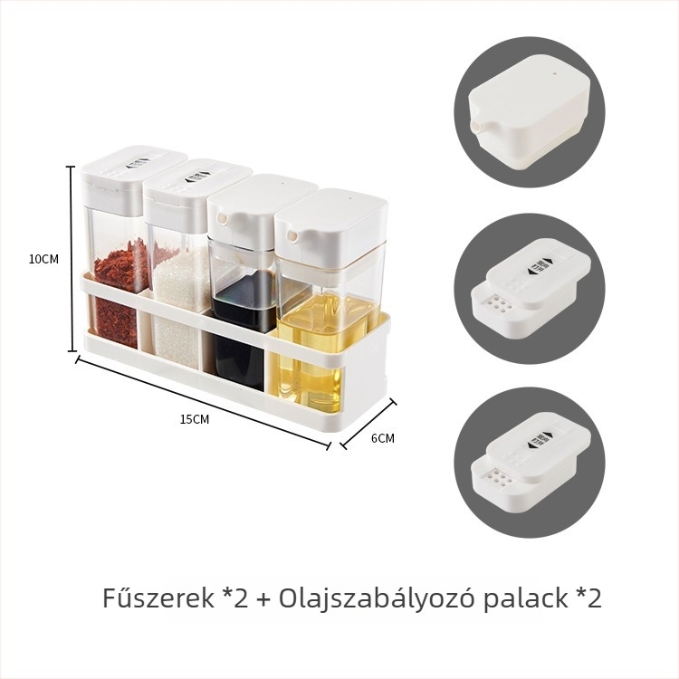 Japán stílusú fűszertartó műanyagból, szilárd fűszerekhez, nedvességzáró fedél, logóval
