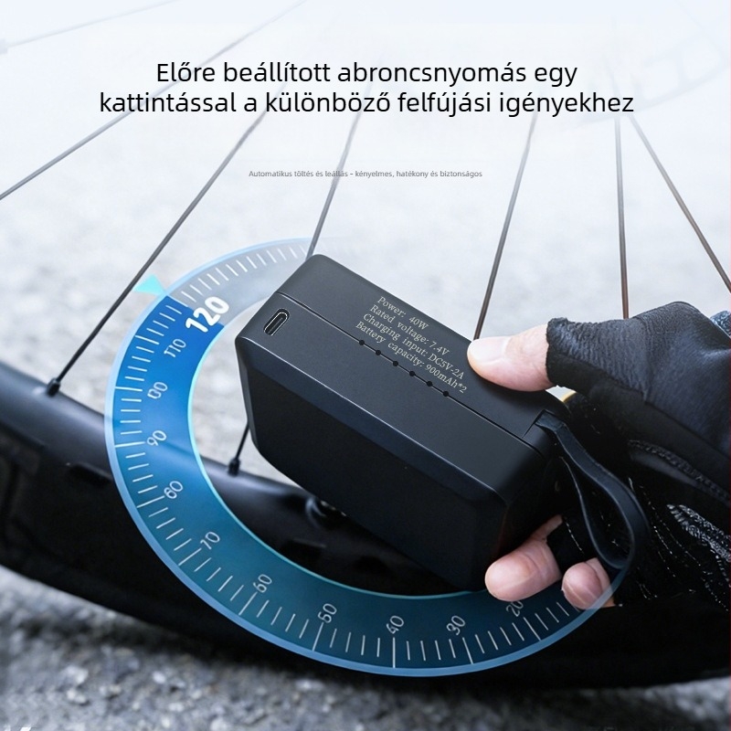 KST mini elektromos kerékpárpumpa hegy- és országúti kerékpárokhoz, kompakt AI intelligens USB pumpa LED valós idejű nyomás kijelzővel, automatikus kikapcsolás és túlmelegedés elleni védelem