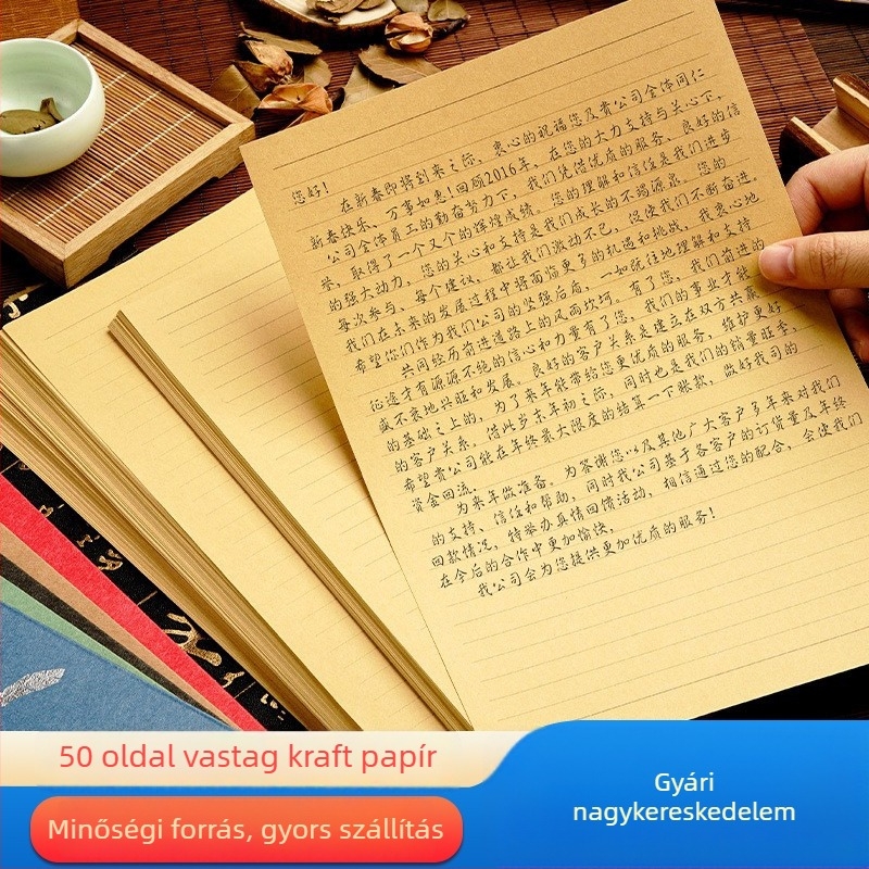 Go grass Kraft papír levelezőpapír, bikabőr-stílus, LC8002 modell, logó nyomtatás, testreszabás