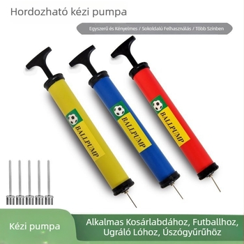 Kézi pumpa kosárlabdához, futballhoz, röplabdához és felfújható tárgyakhoz, tűvel — hordozható univerzális pumpa