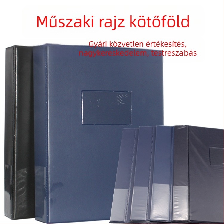 Mérnöki rajzokhoz kötőmappa, egylklipszes, műanyag, logónyomtatás, testreszabás elérhető