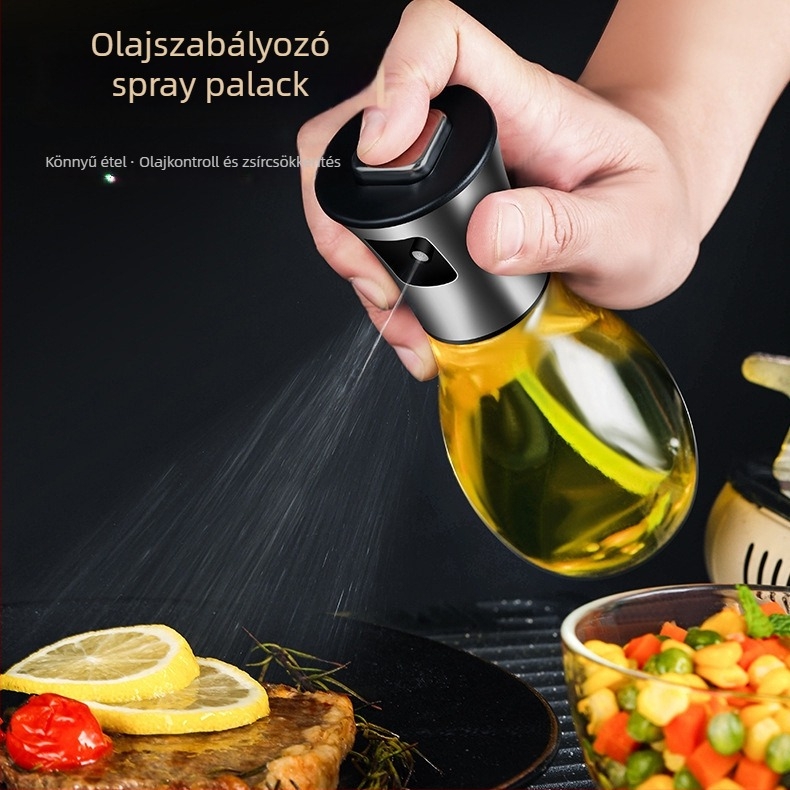 Olajspray üveg - üveges test, nyomásos permetezés, modern minimalista stílus