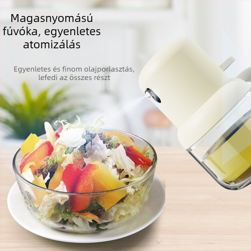Hőálló üvegből készült olajspray flakon — nyomó adagolóval, Mu yao márka, üveg, logó nyomtatása elérhető, olajtartó edény