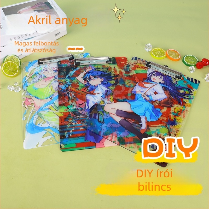 Akril A4 Klipboard kettős rögzítéssel (Power Clamp + Panel Clamp), lemezvastagság 2.0 mm, clamp méret 10×3, A4 papírokhoz, Modell 00-01