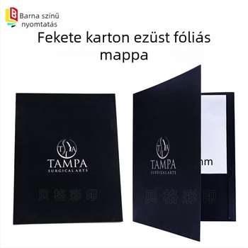A4-es többoldalas mappa nyomtatáshoz testreszabással, anyag: papír, logó nyomtatása elérhető, lemezvastagság 0,04 mm, Berg color printing