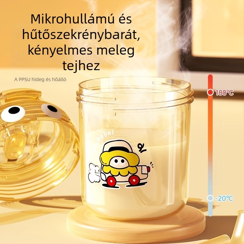 PPSU gyerekeknek készült tejpohár, rajzfilmszerű stílus, pohár közvetlen iváshoz szívóval, 1–3 évesek és afelett, esésálló tanuló pohár a Youkebei-től