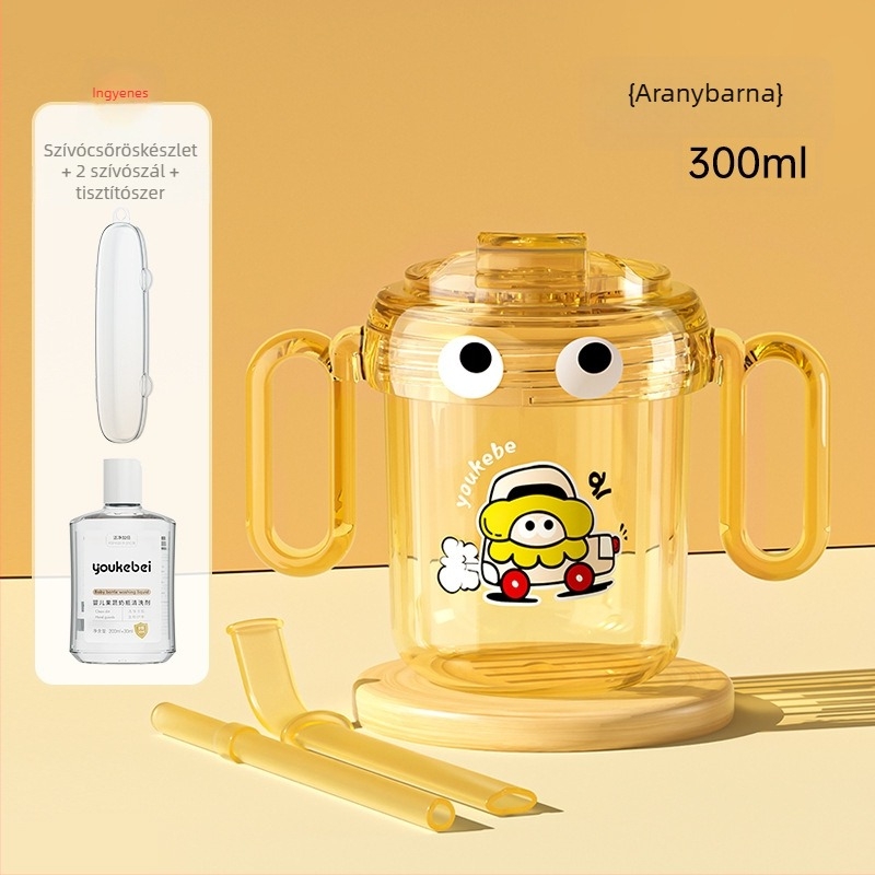 PPSU gyerekeknek készült tejpohár, rajzfilmszerű stílus, pohár közvetlen iváshoz szívóval, 1–3 évesek és afelett, esésálló tanuló pohár a Youkebei-től