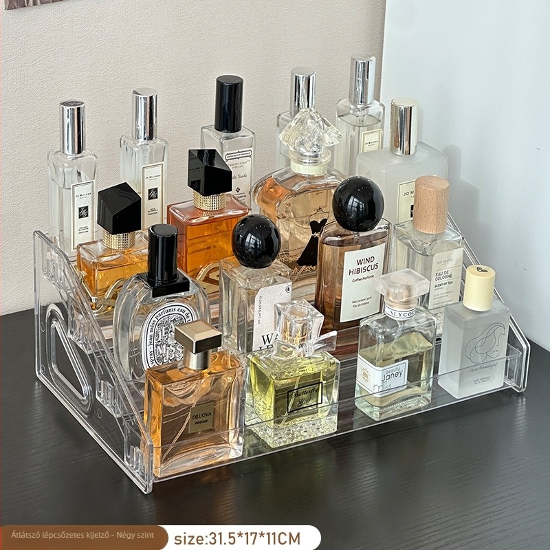 Porálló kozmetikai tároló és kiállító állvány, PET anyagból, 3+ rétegű, rúzs, púder és szemhéjfesték számára