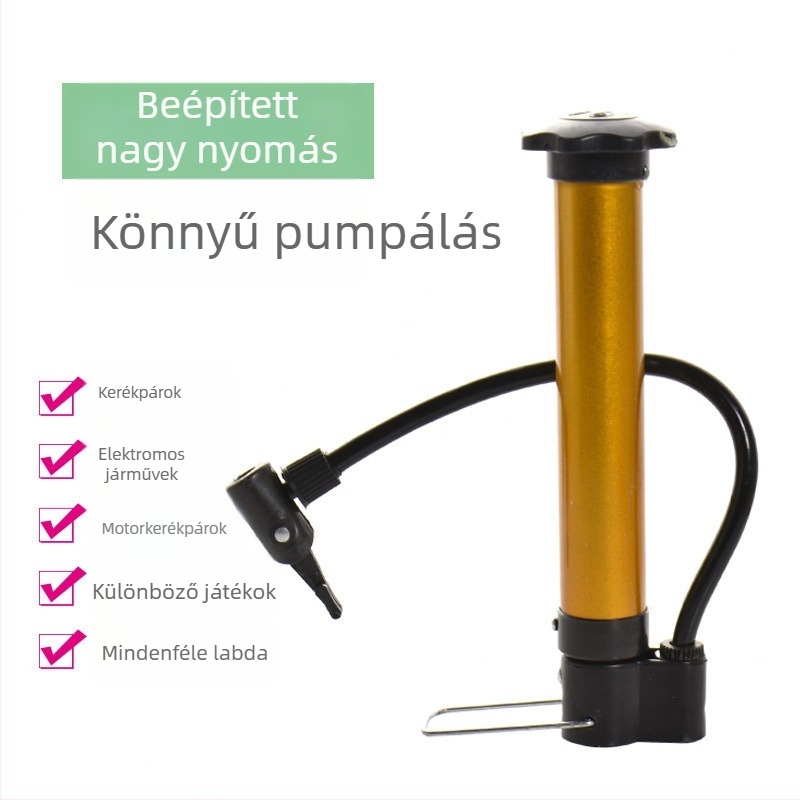 Hordozható mini kézi pumpa – magas nyomású, kerékpárhoz, elektromos kerékpárhoz és labdákhoz
