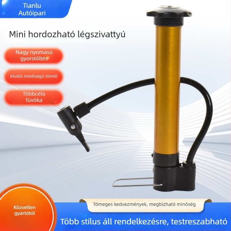 Hordozható mini kézi pumpa – magas nyomású, kerékpárhoz, elektromos kerékpárhoz és labdákhoz